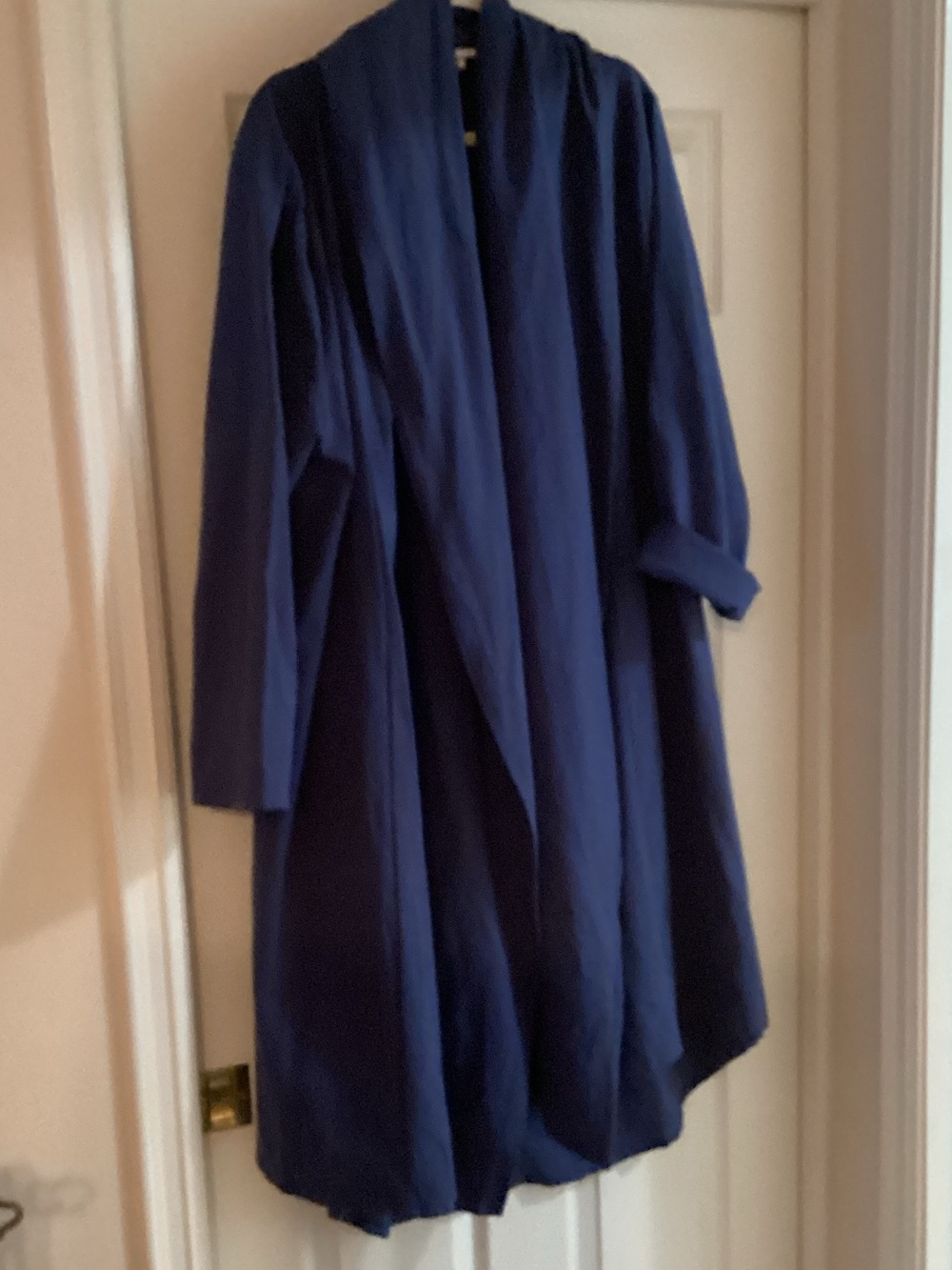 Women's Draped Navy Trench Coat